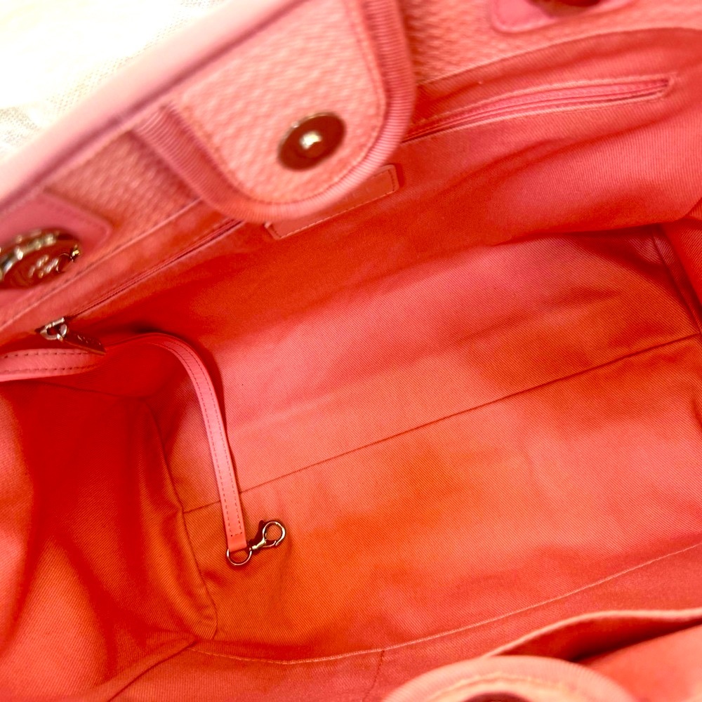 Chanel Pink Deauville Tote with Silver Chain Handles - Picture 4 of 5